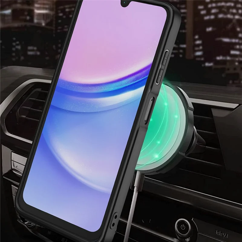 For Samsung Galaxy A15 4G / A15 5G Case Compatible with MagSafe Rotating Kickstand TPU + PC Phone Cover - Black