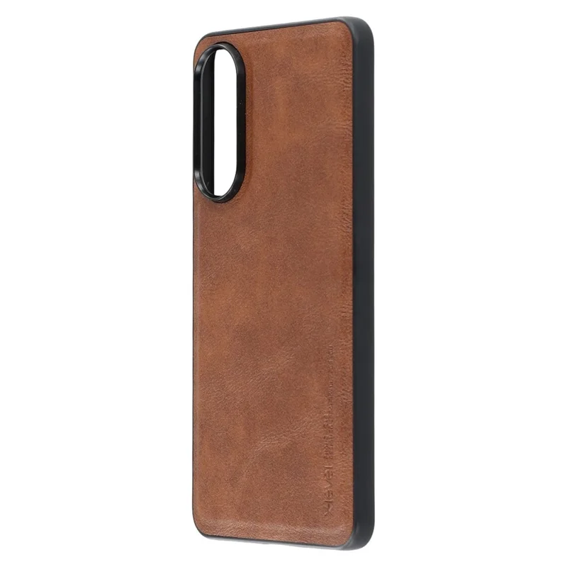 X-LEVEL Bojue-3 Series For Samsung Galaxy S25 Edge Case Leather Coated PC + TPU Phone Back Cover - Brown