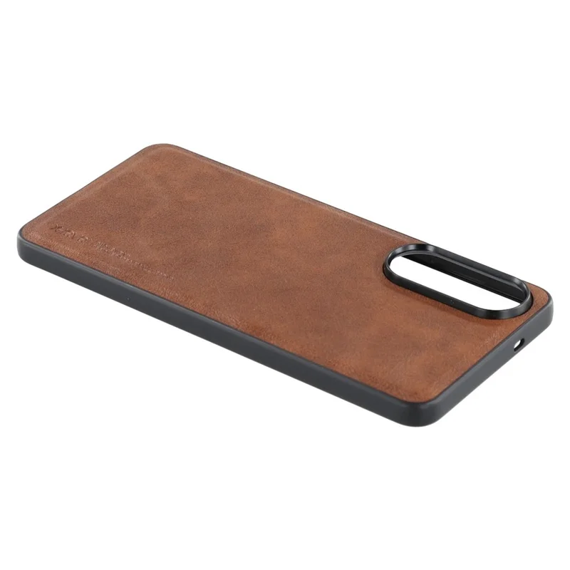 X-LEVEL Bojue-3 Series For Samsung Galaxy S25 Edge Case Leather Coated PC + TPU Phone Back Cover - Brown