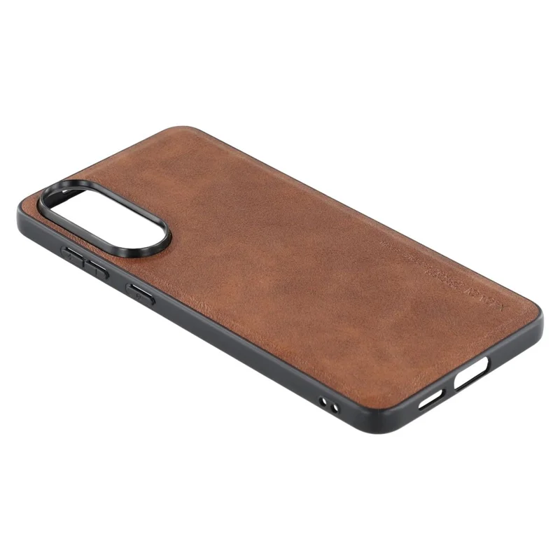X-LEVEL Bojue-3 Series For Samsung Galaxy S25 Edge Case Leather Coated PC + TPU Phone Back Cover - Brown