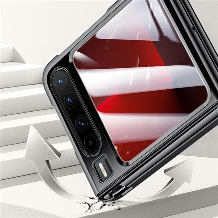 Cover per Huawei Pura X in PC + Acrilico con Protezione Piccolo Schermo Posteriore e Protezione Cerniera - Oro