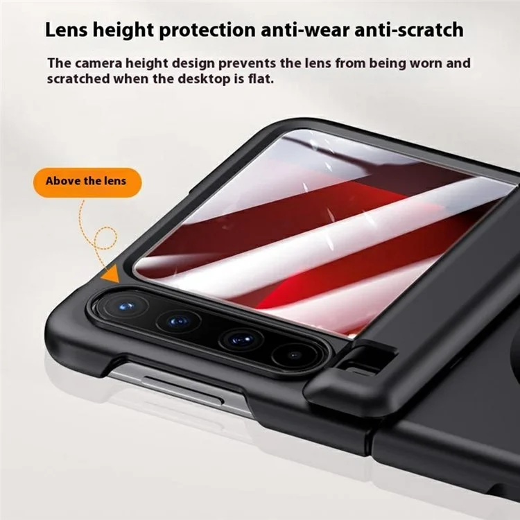 Für Huawei Pura X Hülle, kompatibel mit MagSafe, Hartplastik-Klappcase mit Rückseiten-Displayschutz - Schwarz