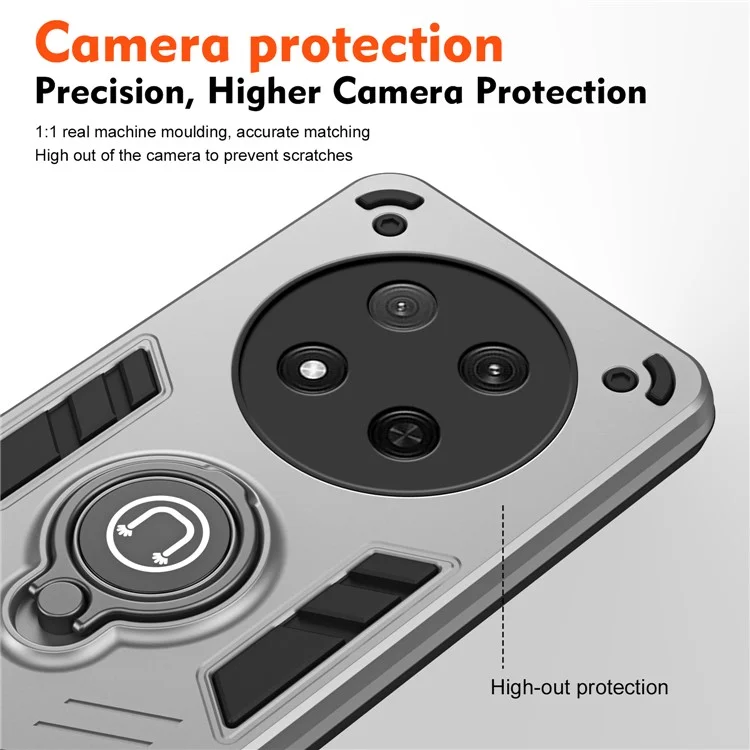 Custodia per For Honor X9c 5G / Magic7 Lite 5G Slide Camshield Supporto Kickstand PC + TPU - Grigio