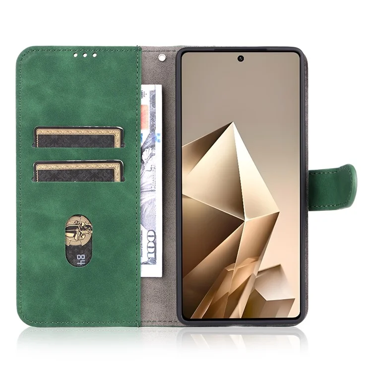 For Infinix Note 50 Pro 4G Leather Case Skin Feel Anti Drop Wallet Flip Phone Cover - Green