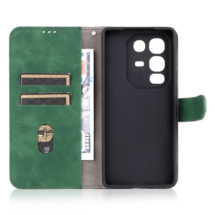 For Infinix Note 50 Pro 4G Leather Case Skin Feel Anti Drop Wallet Flip Phone Cover - Green