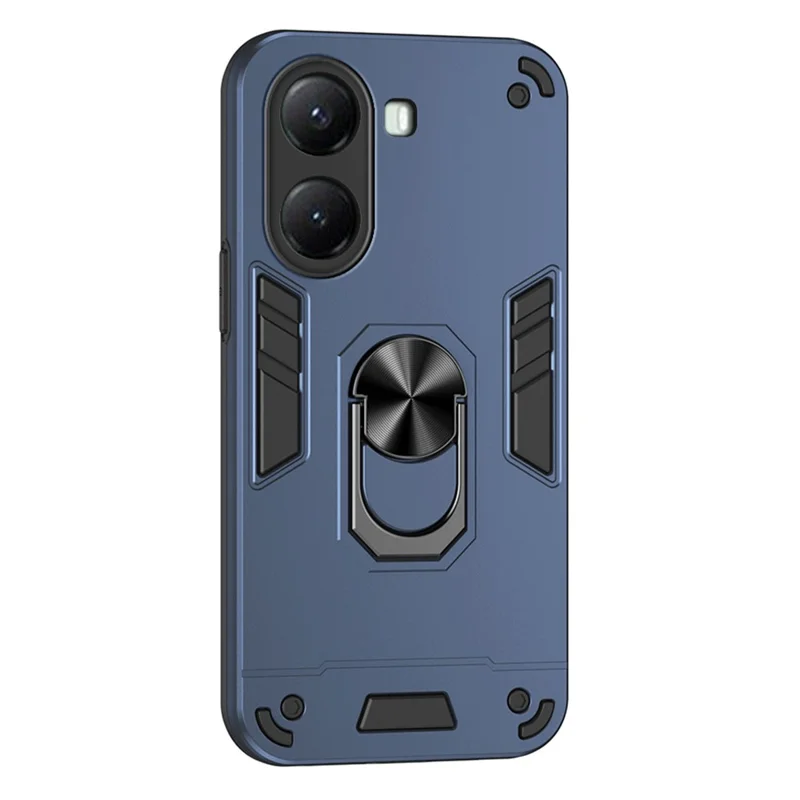 For Xiaomi Poco X7 Pro 5G Case PC + TPU Drop Defend Phone Cover with Ring Kickstand - Blue