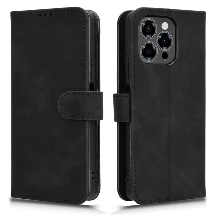 For Doogee Note 58 Pro  /  Note 58 Leather Case Skin Feel Anti Drop Wallet Flip Phone Cover - Black