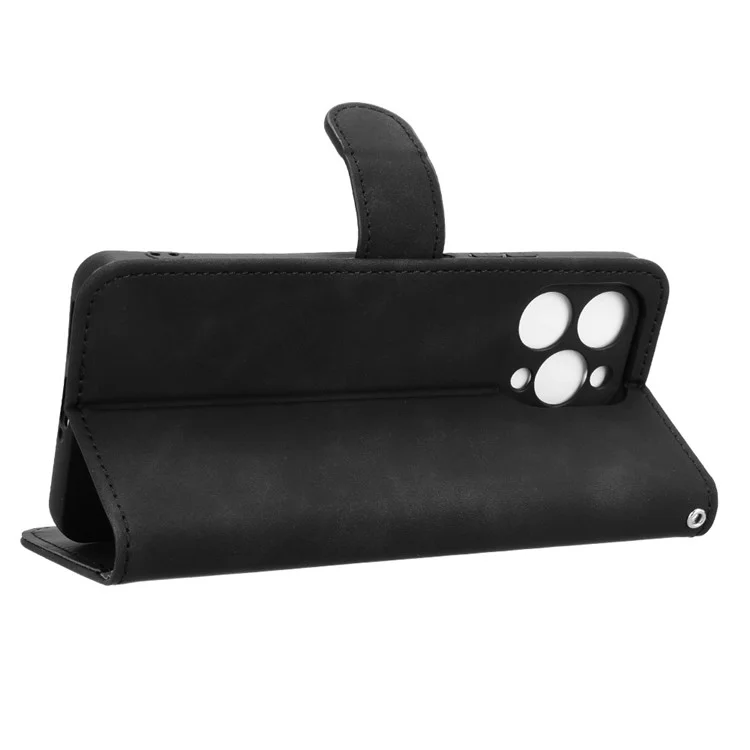 For Doogee Note 58 Pro  /  Note 58 Leather Case Skin Feel Anti Drop Wallet Flip Phone Cover - Black