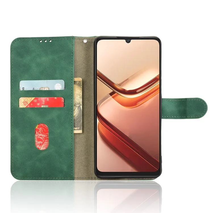 Per Doogee Note 58 Pro / Note 58 Custodia in Pelle Effetto Morbido Antiurto Portafoglio Flip Cover Telefono - Verde