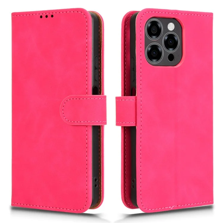 Pour Doogee Note 58 Pro / Note 58 Étui en cuir à sensation de peau, antichute, portefeuille à rabat - Rose