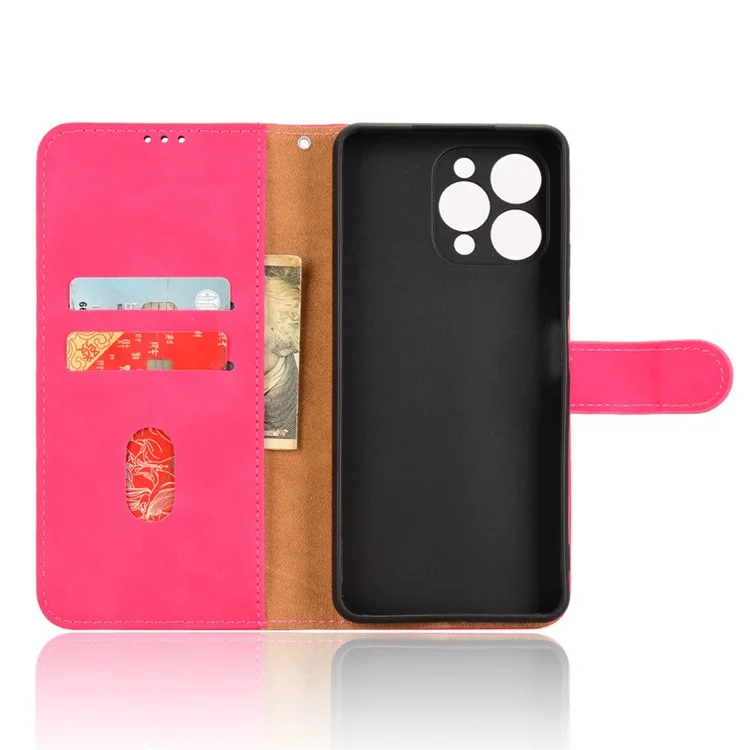 Pour Doogee Note 58 Pro / Note 58 Étui en cuir à sensation de peau, antichute, portefeuille à rabat - Rose
