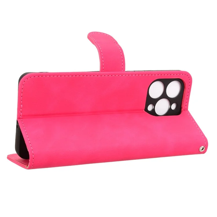 Pour Doogee Note 58 Pro / Note 58 Étui en cuir à sensation de peau, antichute, portefeuille à rabat - Rose