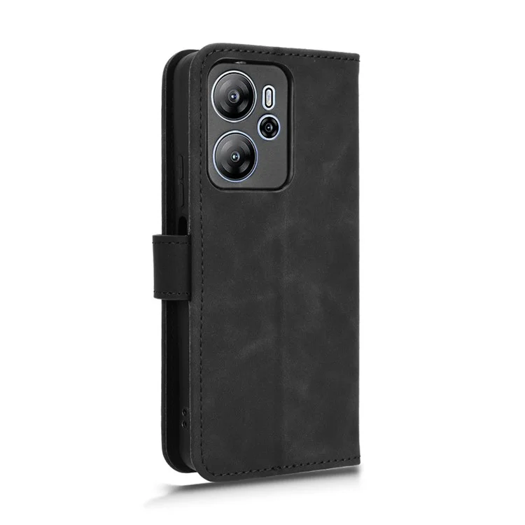 For Blackview Oscal Tiger 13 Leather Case Skin Feel Anti Drop Wallet Flip Phone Cover - Black