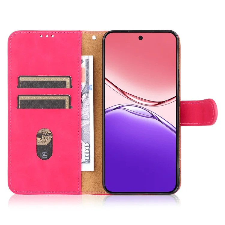 For Oppo F29 Pro 5G (Global) / A5 Pro 5G (China) Leather Case Skin Feel Anti Drop Wallet Flip Phone Cover - Rose