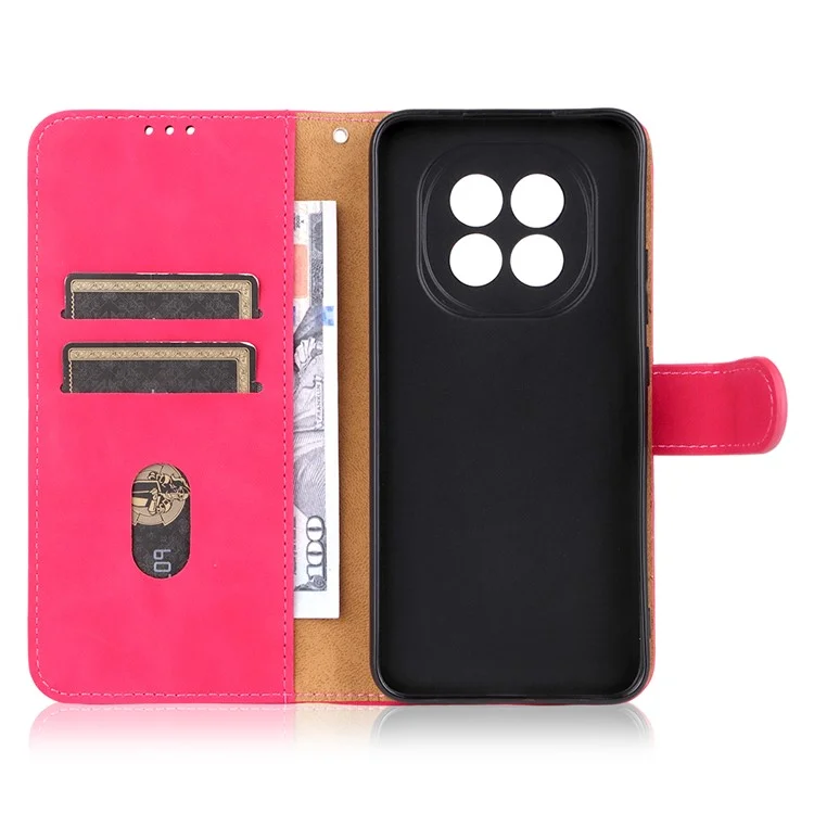 For Oppo F29 Pro 5G (Global) / A5 Pro 5G (China) Leather Case Skin Feel Anti Drop Wallet Flip Phone Cover - Rose