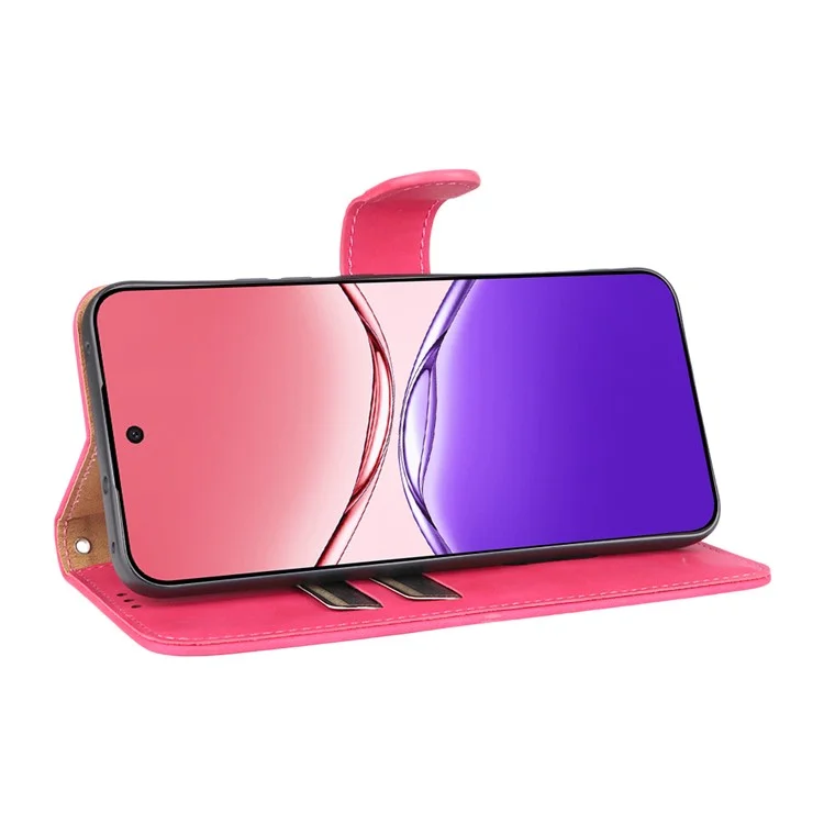 For Oppo F29 Pro 5G (Global) / A5 Pro 5G (China) Leather Case Skin Feel Anti Drop Wallet Flip Phone Cover - Rose