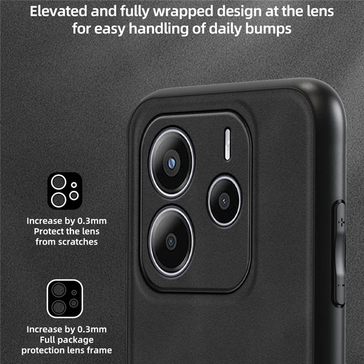 ANNYOJO para Xiaomi Redmi Note 14 5G Funda de Cuero PU + PC + TPU Antigolpes Carcasa Trasera para Móvil - Negro