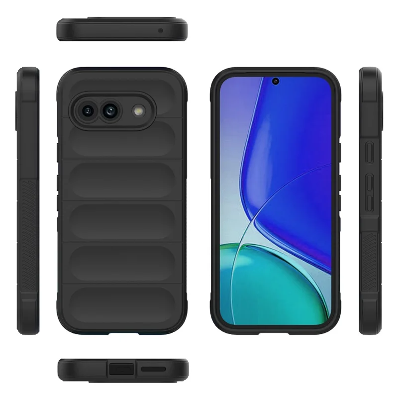 For Google Pixel 9a Case Anti-Drop Soft TPU Rugged Phone Back Cover - Black