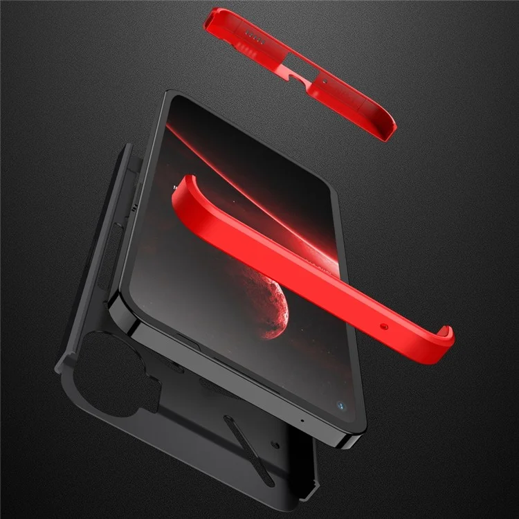 For Nothing phone (1) 5G Hard PC Slim Phone Cover 3-Piece Matte Surface Drop-proof Back Cover - Black  /  Red