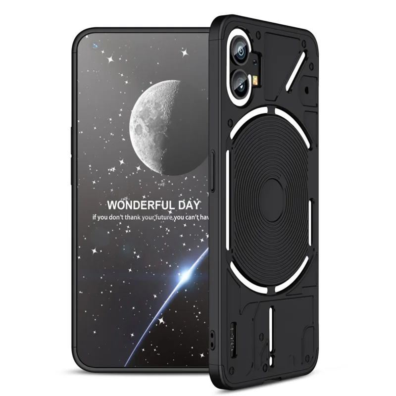 For Nothing phone (1) 5G Hard PC Slim Phone Cover 3-Piece Matte Surface Drop-proof Back Cover - Black