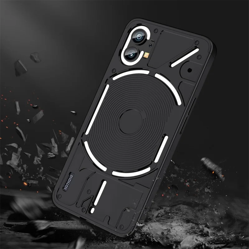 For Nothing phone (1) 5G Hard PC Slim Phone Cover 3-Piece Matte Surface Drop-proof Back Cover - Black