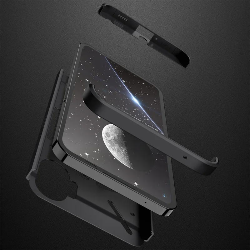 For Nothing phone (1) 5G Hard PC Slim Phone Cover 3-Piece Matte Surface Drop-proof Back Cover - Black