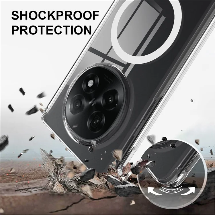 For Oppo Find N5 5G  /  OnePlus Open 2 Clear Case TPU + Acrylic Magnetic Phone Cover Compatible with MagSafe