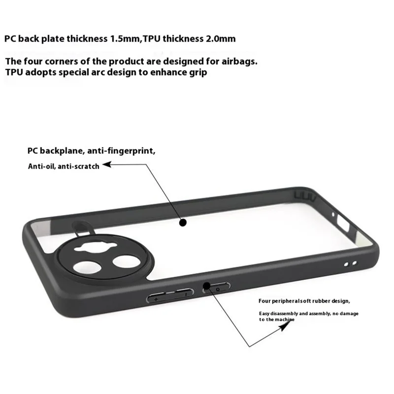 For Oppo Find X8s 5G Case Shockproof PC + TPU Clear Back Phone Cover