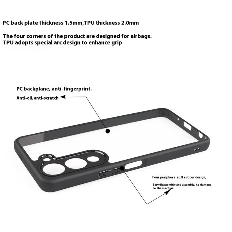 Étui pour vivo Y29s 5G / Y04 4G Antichoc PC + TPU Coque Arrière Transparente