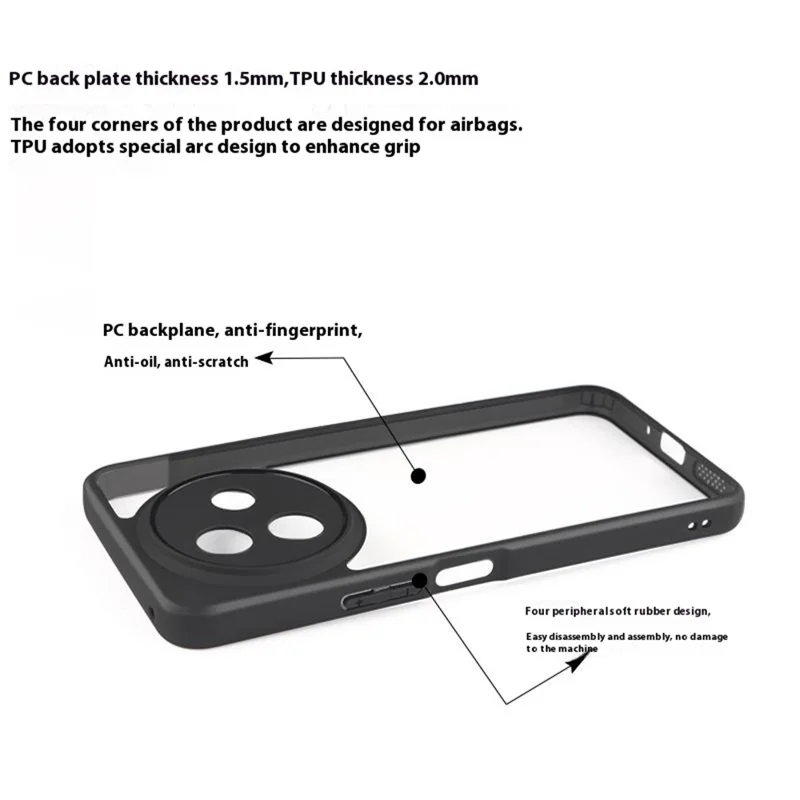 For vivo Y39 5G Case Shockproof PC + TPU Clear Back Phone Cover