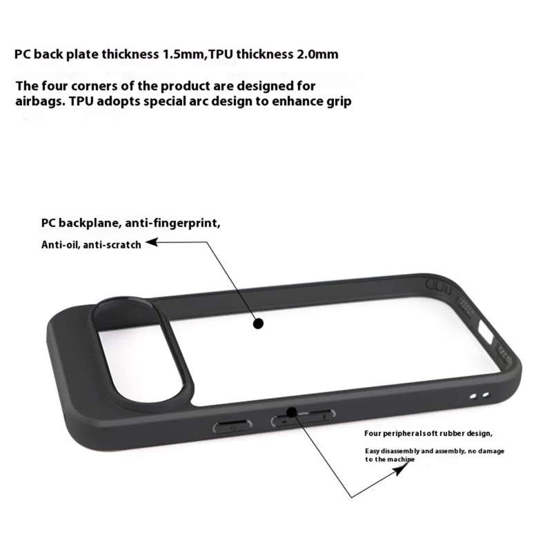 For Google Pixel 10 Pro  /  Pixel 10 Case Shockproof PC + TPU Clear Back Phone Cover