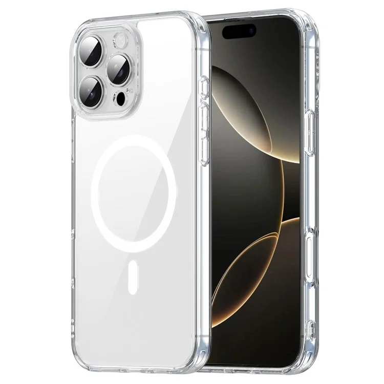 For iPhone 16 Pro Case Compatible with MagSafe Clear PC + TPU Shockproof Phone Back Cover - Transparent