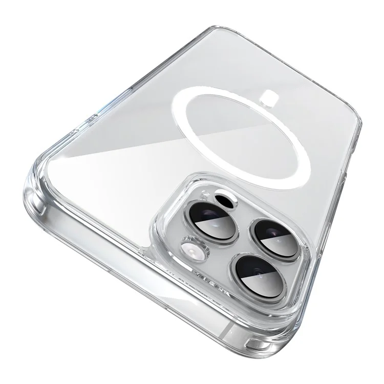 For iPhone 16 Pro Case Compatible with MagSafe Clear PC + TPU Shockproof Phone Back Cover - Transparent