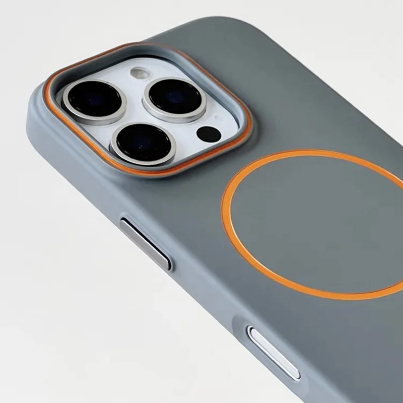 Für iPhone 16 Pro Hülle Kompatibel mit MagSafe Soft-Touch Slim PC Rückseite Handyhülle - Grau