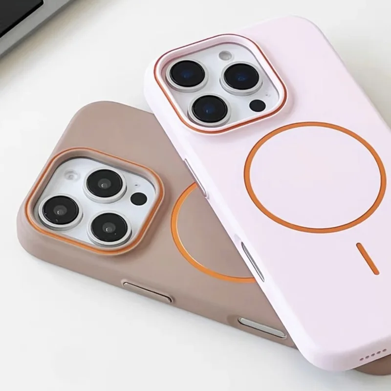 Für iPhone 16 Pro Hülle Kompatibel mit MagSafe Soft-Touch Slim PC Rückseite Handyhülle - Grau