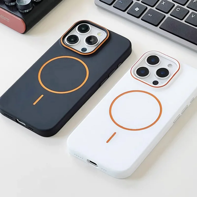 Für iPhone 16 Pro Hülle Kompatibel mit MagSafe Soft-Touch Slim PC Rückseite Handyhülle - Grau