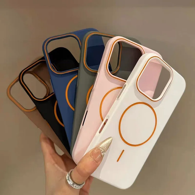 For iPhone 16 Pro Max Case Compatible with MagSafe Skin Touch Slim PC Phone Back Cover - Grey