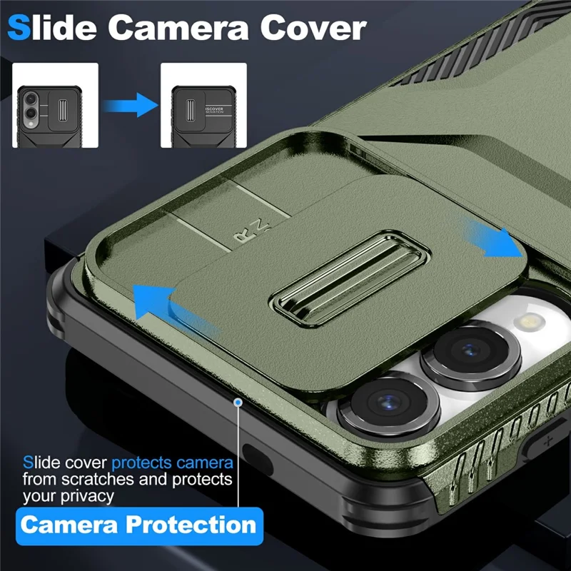 Capa para Samsung Galaxy S25 Edge Camshield TPU + PC com Proteção Anti-Deslizante nas Bordas - Verde
