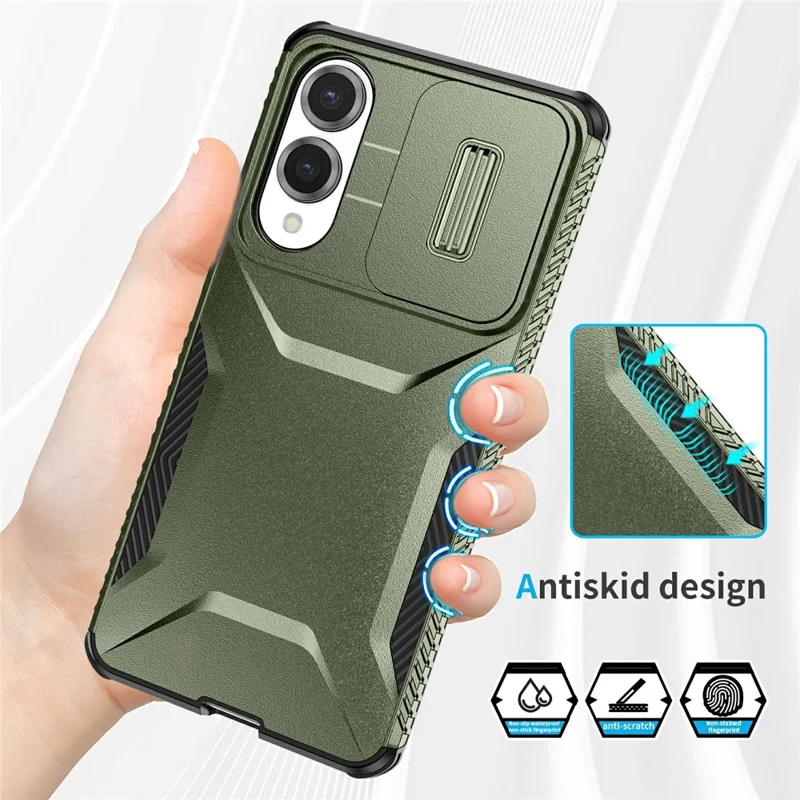 Capa para Samsung Galaxy S25 Edge Camshield TPU + PC com Proteção Anti-Deslizante nas Bordas - Verde