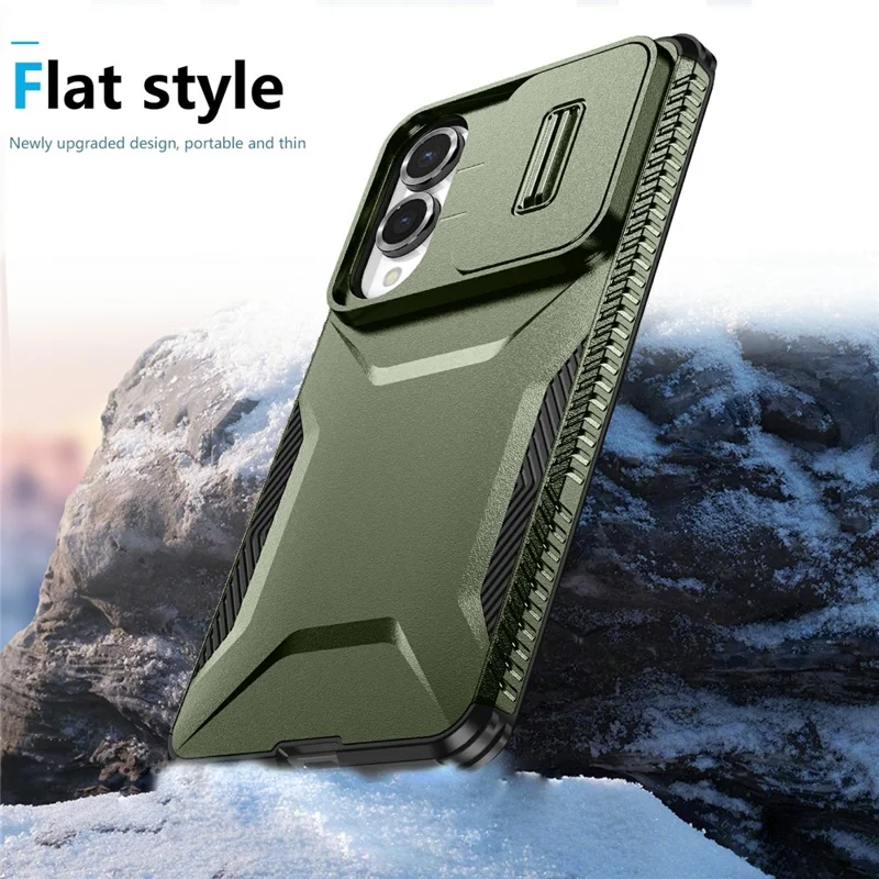 Capa para Samsung Galaxy S25 Edge Camshield TPU + PC com Proteção Anti-Deslizante nas Bordas - Verde