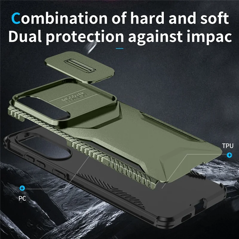 Capa para Samsung Galaxy S25 Edge Camshield TPU + PC com Proteção Anti-Deslizante nas Bordas - Verde