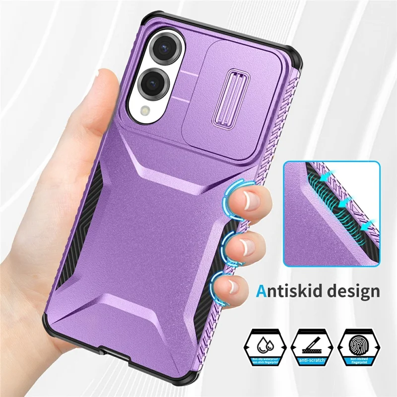 For Samsung Galaxy S25 Edge Case Camshield TPU + PC Phone Cover Non-Slip Side Edge - Purple