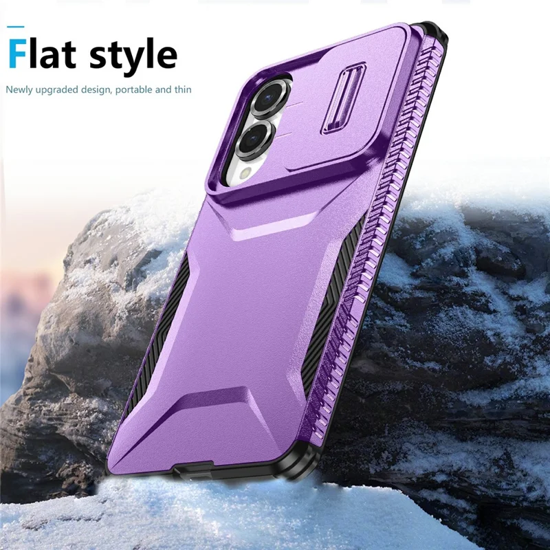 For Samsung Galaxy S25 Edge Case Camshield TPU + PC Phone Cover Non-Slip Side Edge - Purple