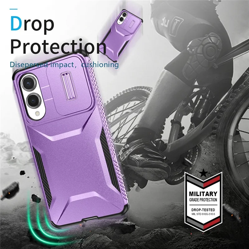 For Samsung Galaxy S25 Edge Case Camshield TPU + PC Phone Cover Non-Slip Side Edge - Purple
