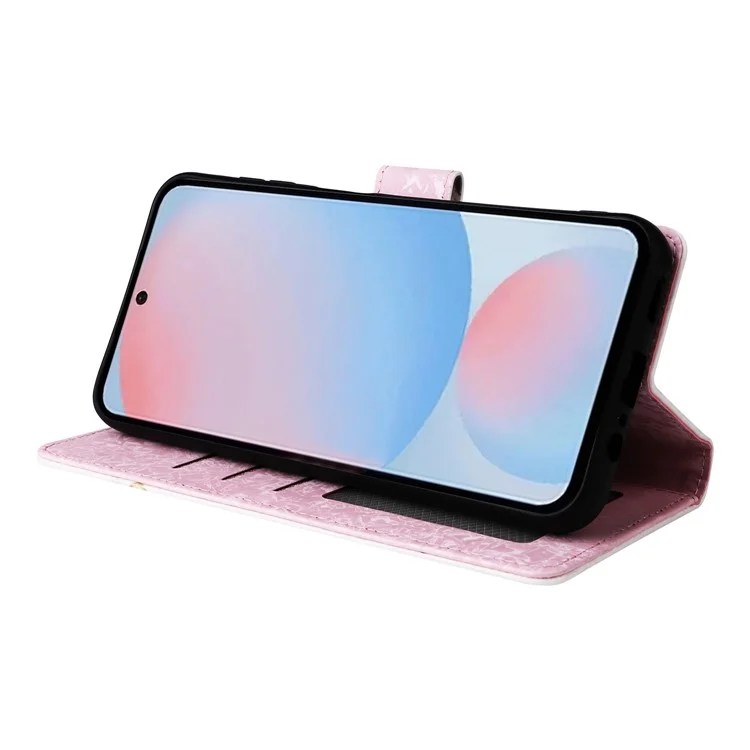 Cover per Samsung Galaxy A56 5G con Blocco RFID in Pelle Floreale - Fiore