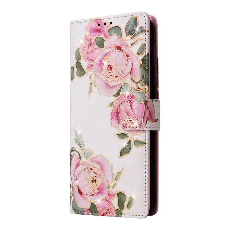Cover per Samsung Galaxy A56 5G con Blocco RFID in Pelle Floreale - Fiore