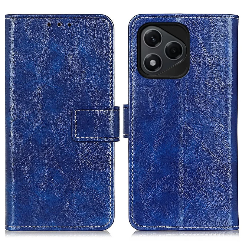 For Honor 400 Lite 5G Case Wallet Leather Phone Cover Crazy Horse Texture - Blue