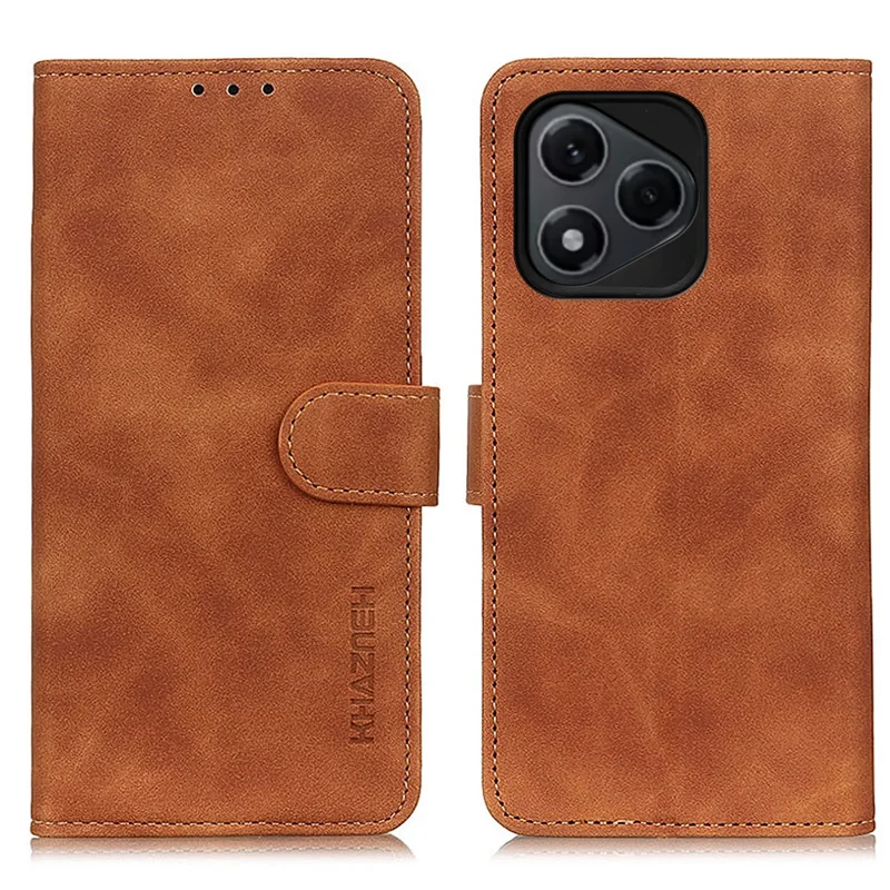 KHAZNEH For Honor 400 Lite 5G Case PU Leather Retro Texture Phone Cover - Brown
