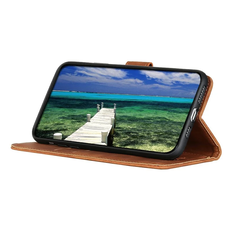 KHAZNEH For Honor 400 Lite 5G Case PU Leather Retro Texture Phone Cover - Brown