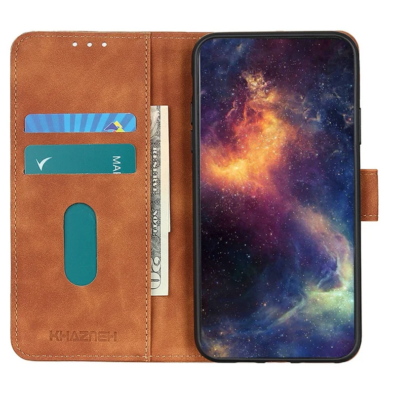 KHAZNEH For Honor 400 Lite 5G Case PU Leather Retro Texture Phone Cover - Brown